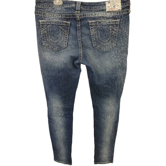 パンツ TRUE RELIGION bleach skinny denim pants True Religion Bleach Splatter Jeans Women 25 Skinny Denim Low Rise